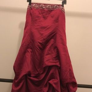 Strapless ruched prom dress